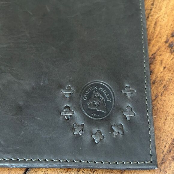 Green Hills Vintage dark brown calf skin checkbook cover wallet - Picture 2 of 5